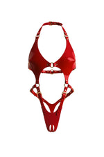 Pamela Harness Bodysuit in Red